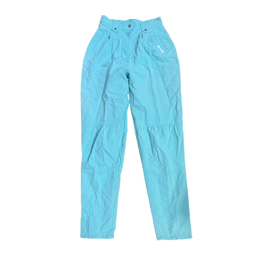 Vintage 80s Chego Sweats Teal Aqua High Rise Tapered Pants Womens Size 9/10